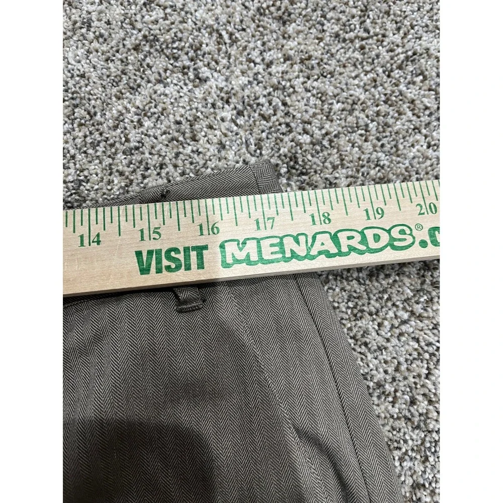 Paige Mens 34 Herringbone Trousers Khaki Brown Slim Fit Stretch Dress Pants